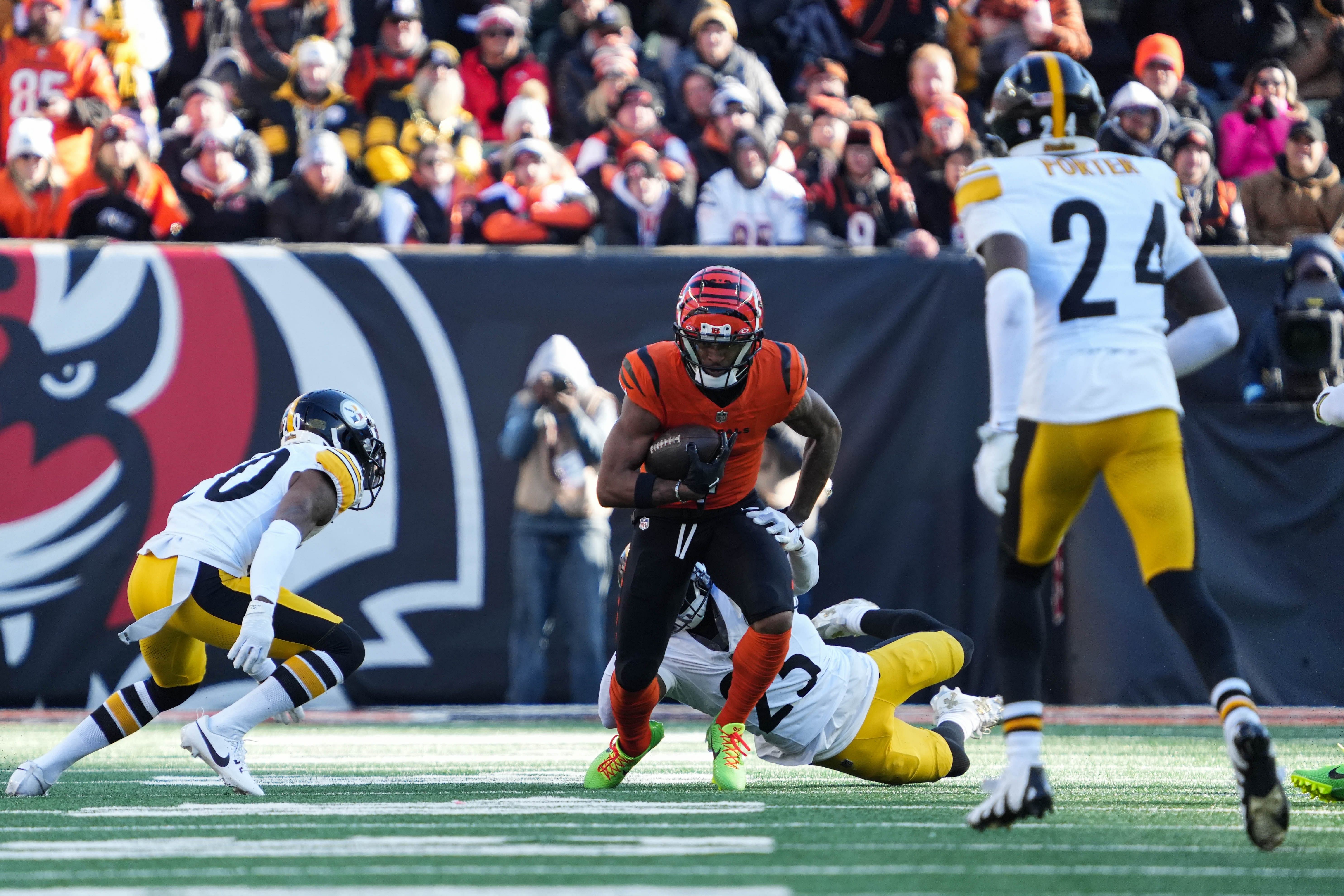Cincinnati Bengals wide receiver Ja'Marr Chase during the NFL game against Pittsburgh Steelers (Credits: IMAGN)